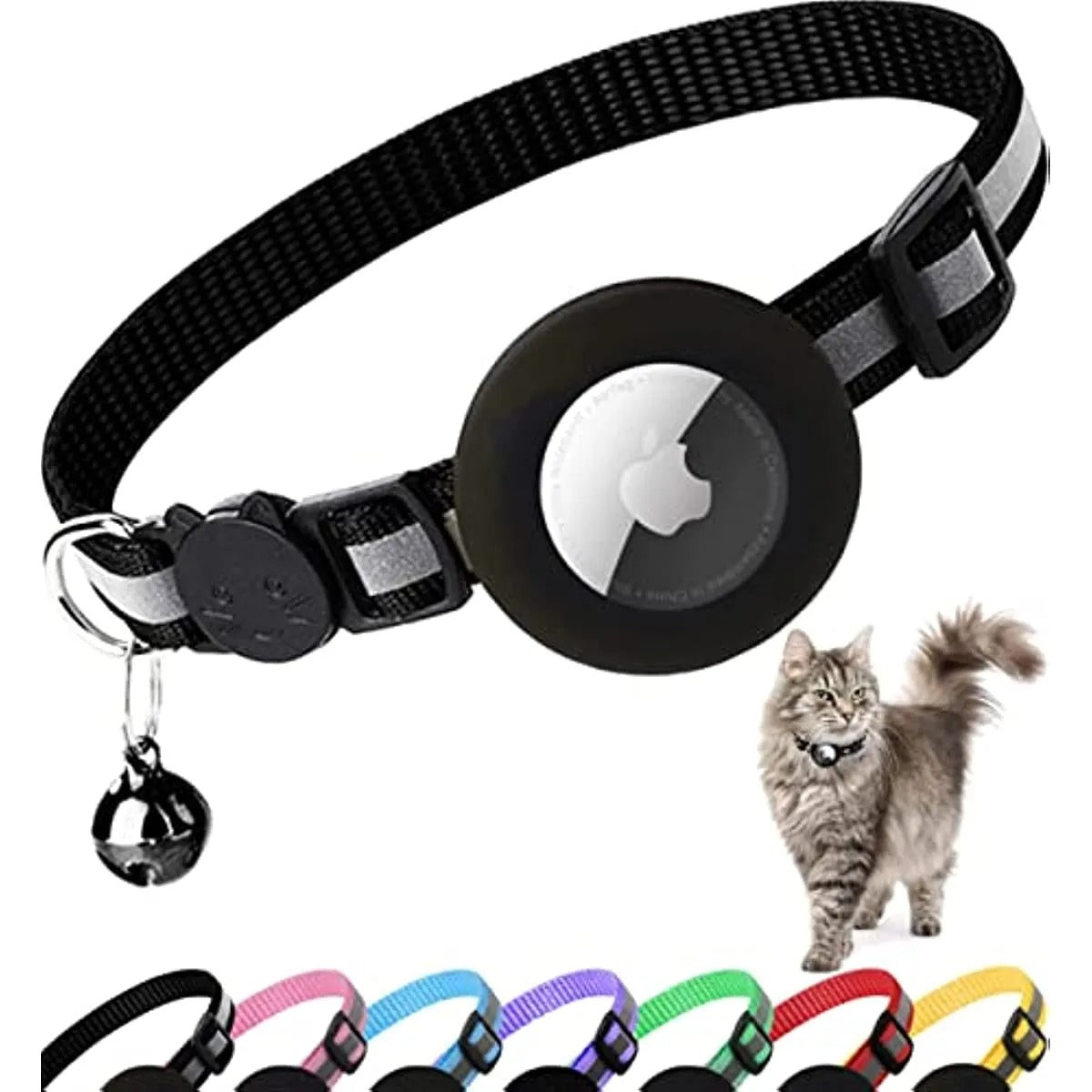 Reflective Cat Airtag Holder Collar