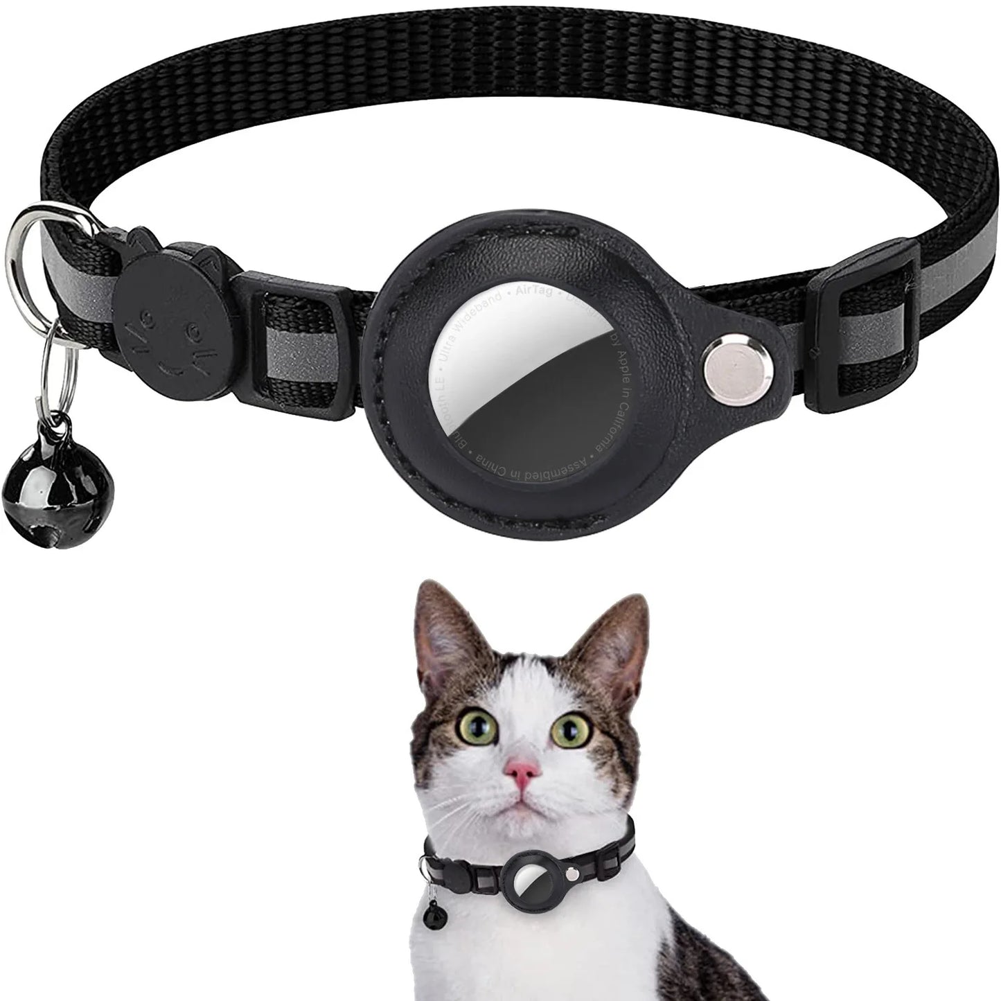 Reflective Cat Airtag Holder Collar