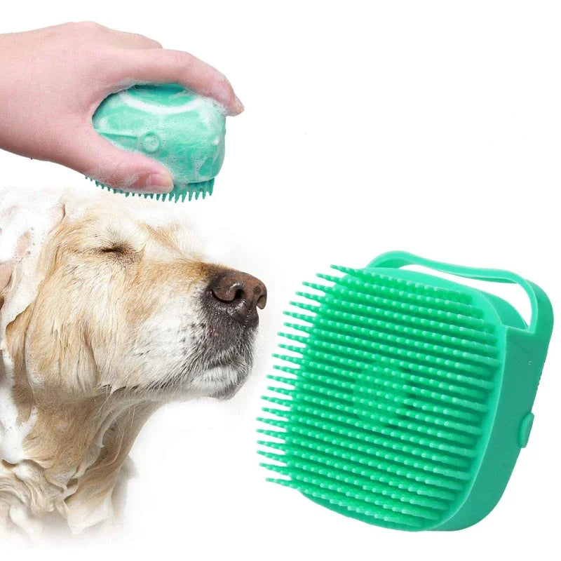 Dog Massage Bath Brush With Shampoo Dispenser