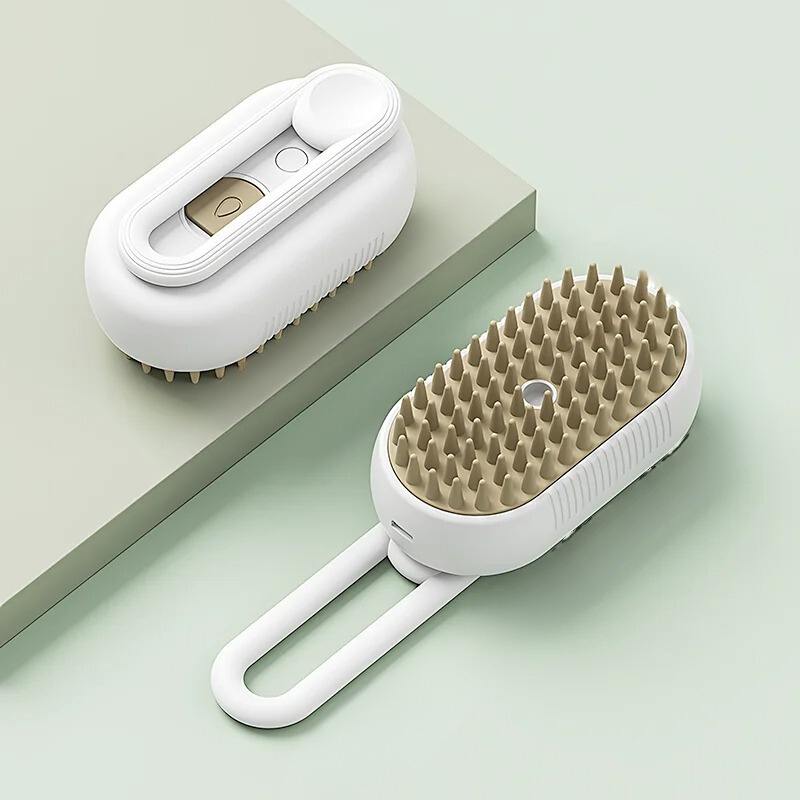 Steamy Brush For Pets With Electric Mist Spray-3 In 1 Pet Hair Removal