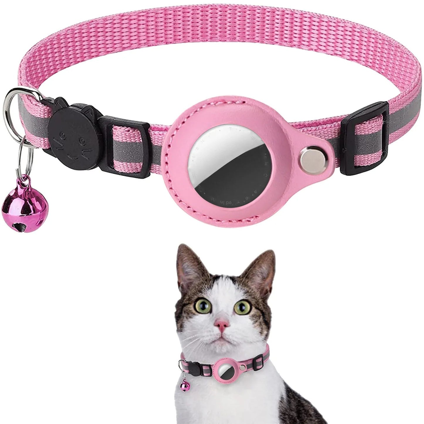 Reflective Cat Airtag Holder Collar