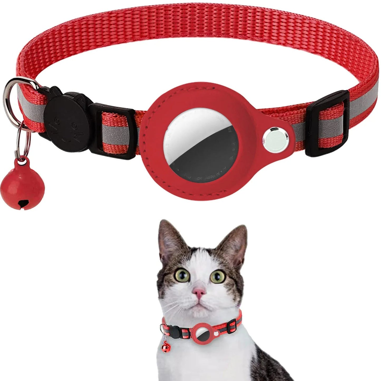 Reflective Cat Airtag Holder Collar