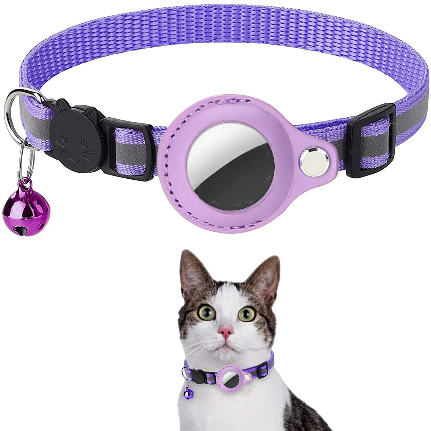 Reflective Cat Airtag Holder Collar